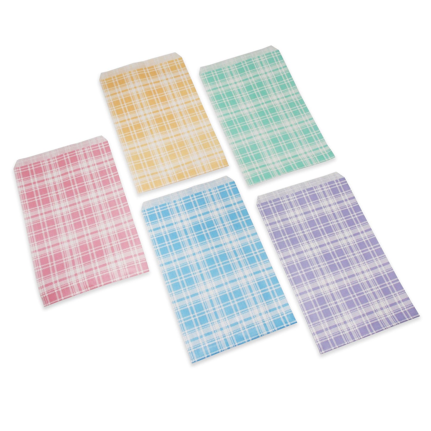 Decorative Mixed Plaid Pattern Flat Paper Gift Bags - Gifts/promotions/treats