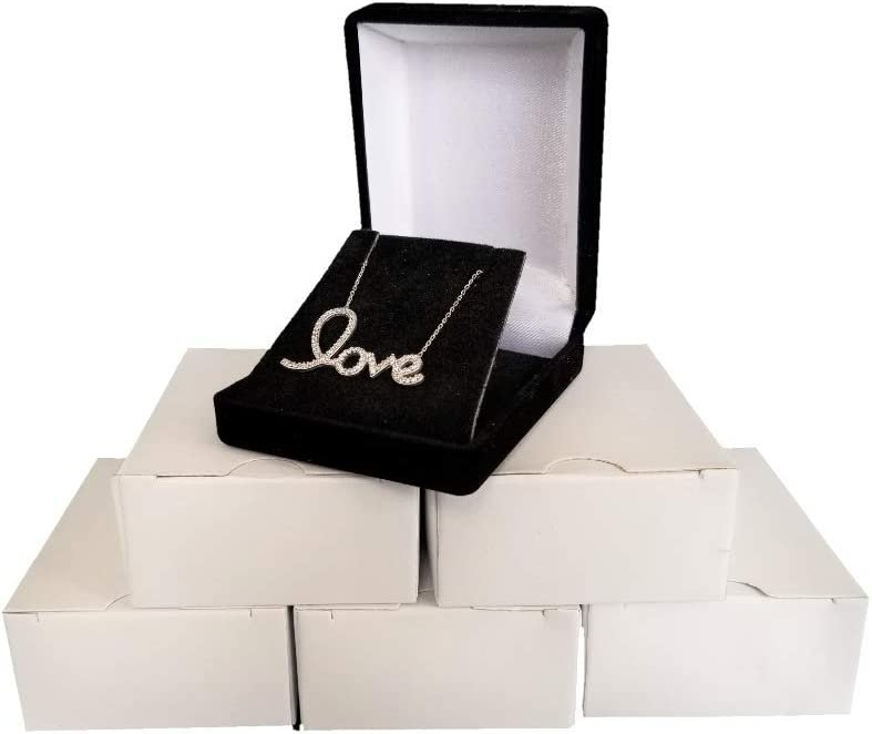 3 Qty - Premium Flocked Velour Jewelry Box - For Rings / Bracelets / Watches / Bangles / Earrings