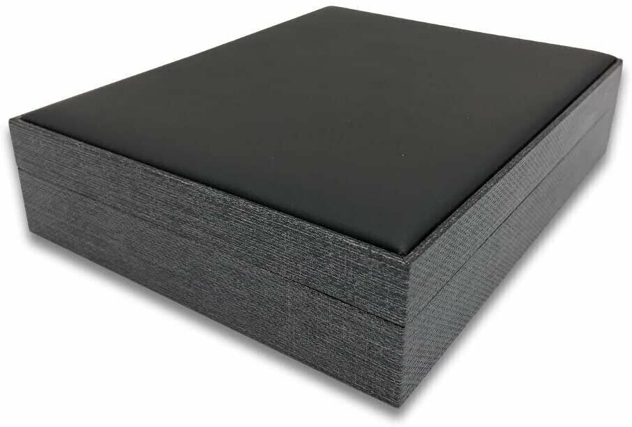 1 Qty - Charcoal Grey Mesh Watch (Pillow) Jewelry Box w/ Black Leatherette...
