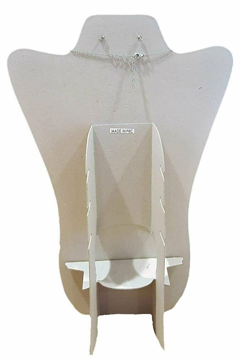 Value Series Necklace Display Stand with Easel (4, White Leatherette (Curved))