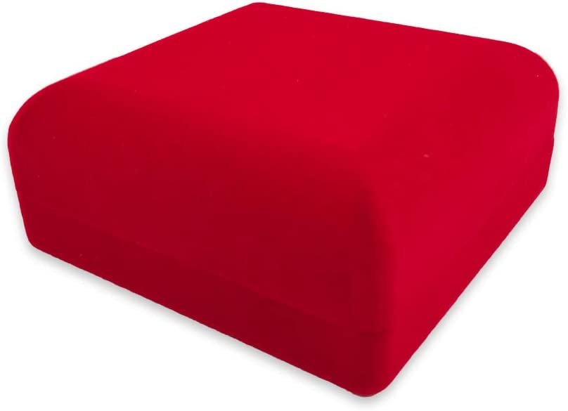 N'icePackaging - 1 Qty - Premium Flocked Velour Jewelry Box - For Rings / Bracelets / Bangles / Earrings / Watches