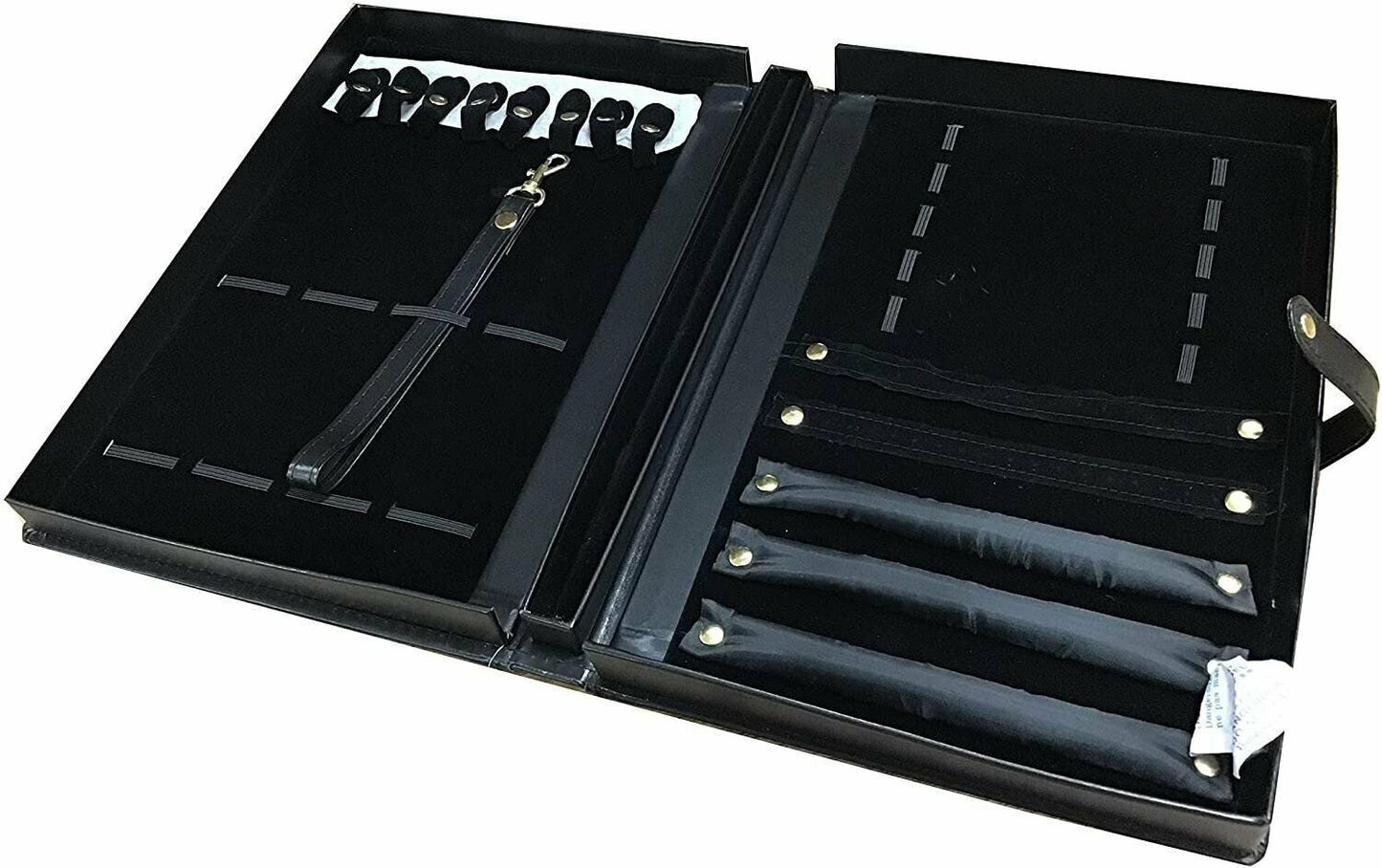 Black Faux Leather Jewelry Presentation Folder & Organizer