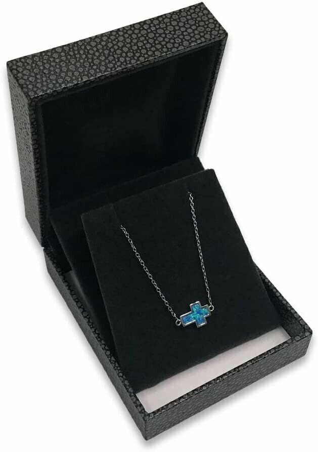 Grey Shagreen Embossed Jewelry Box w/ Matte-Black Packer Box
