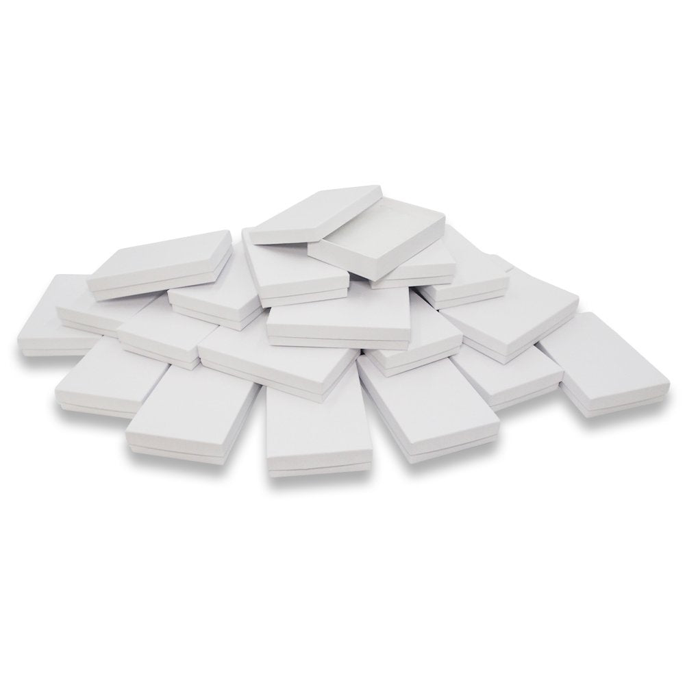N'icePackaging - Matte-White Kraft Cotton Filled Gift Boxes - Size 5 7/16" x 3 1/2" x 1" - USA Made - Stampable -Holidays/Birthdays/Sales/Storage/Display/Travel