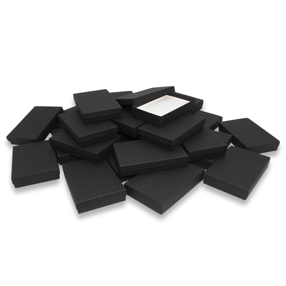 N'icePackaging - USA-Made Matte Black-Kraft Cotton Filled Gift Boxes