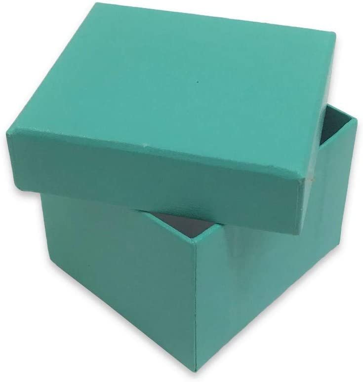 N'icePackaging - 1 Qty Teal-Blue Leatherette Classice Earring Jewelry Gift Box w/ White Velvet Insert