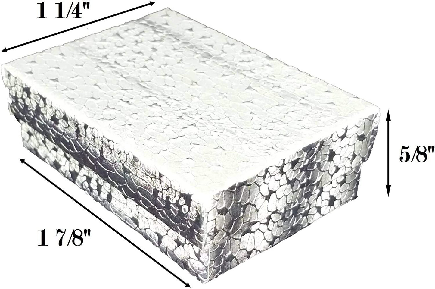 N'icePackaging - 100 Qty Kraft Damask Imported Cotton Filled Large Pendant Jewelry Boxes - for Large Pendants/Necklaces/Large Earrings & Homemade Keepsakes - 5 3/8" x 3 7/8" x 1"