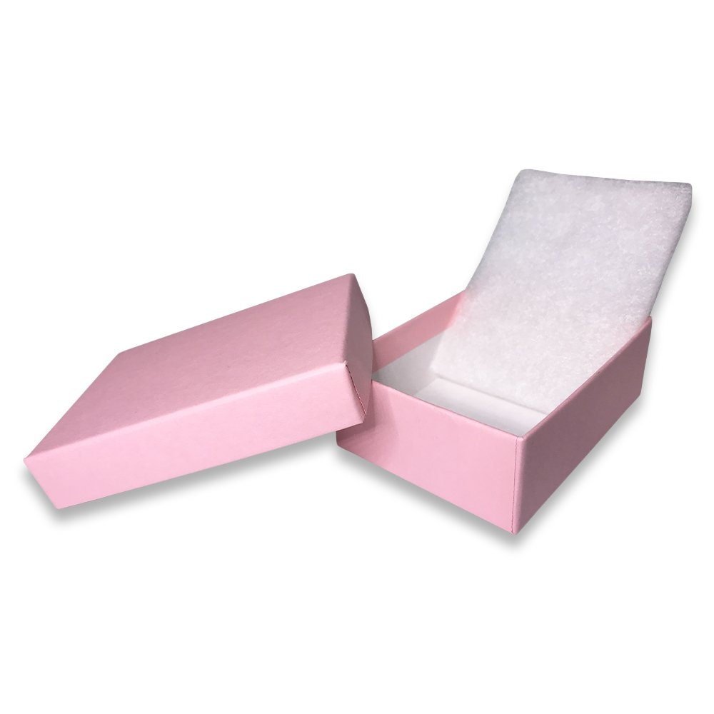 N'icePackaging - USA Manufactured Light Sunset-Pink Cotton Filled Gift Boxes - Size 3" x 2 1/8" x 1"
