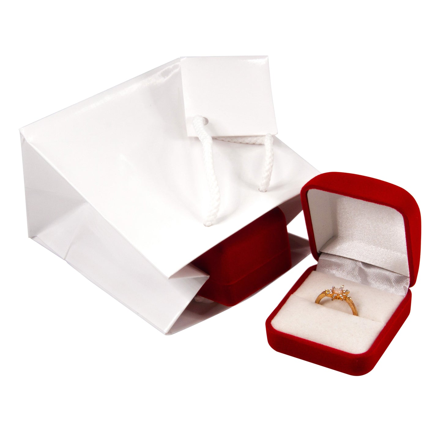 10 Qty – Glossy White Paper Tote Gift Bags – For Birthdays, Holidays, Gifts, and more.