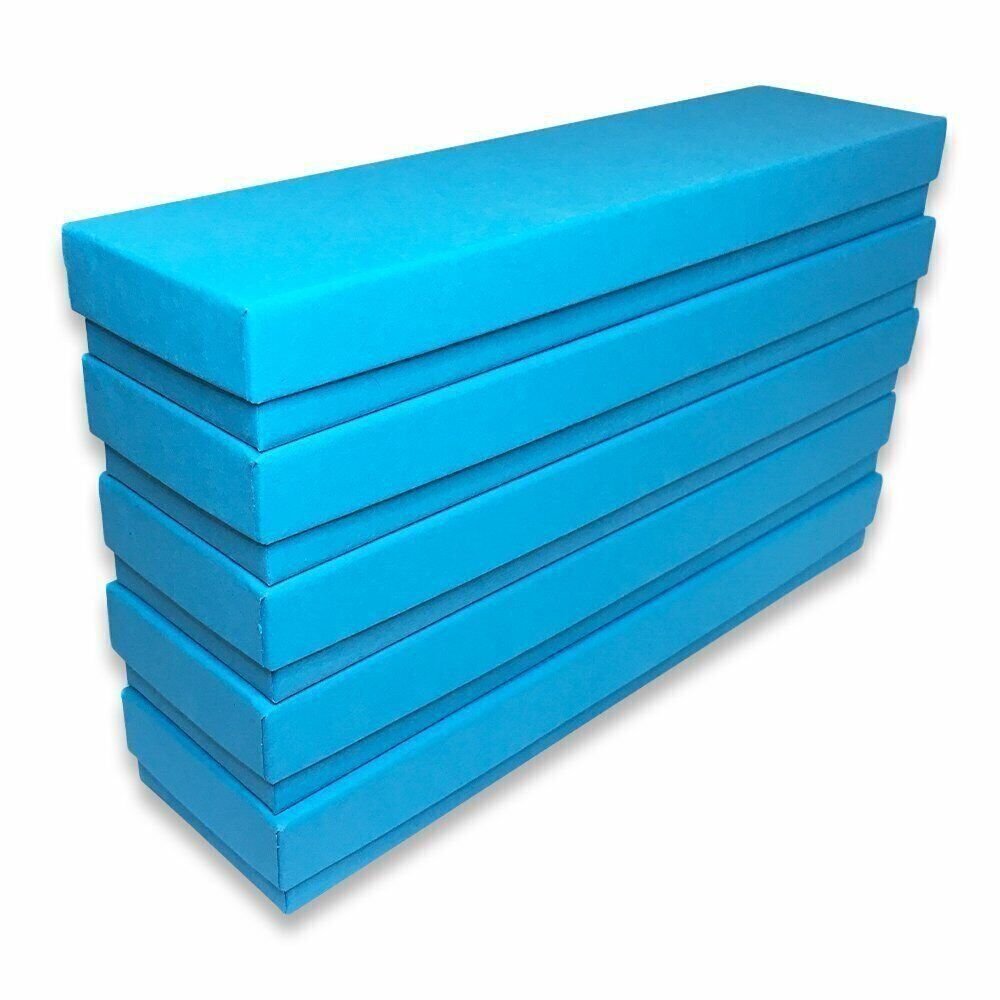 USA Manufactured Light Sky-Blue Cotton Filled Gift Boxes - Size 8" x 2" x 7/8"