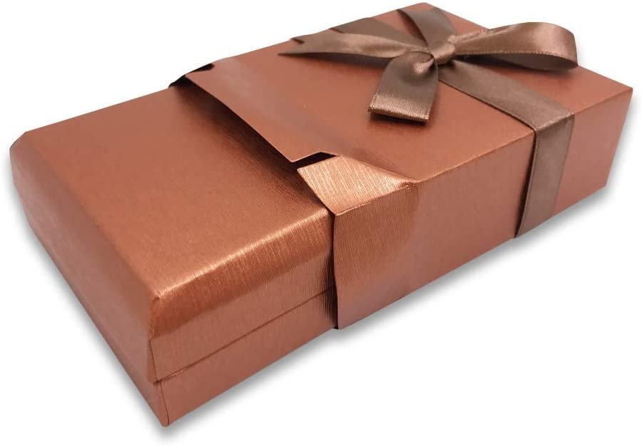 N'icePackaging - 1 Qty - Pre-Wrapped Paper Jewelry Gift Box with Pre-Folded Bow-Tie Sleeve and Velvet Insert