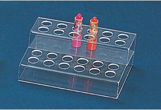 N N’icePackaging – 24 Slot (Square Hole) Acrylic Lipstick Display and Makeup Holder – 8” x 5 1/2” x 2 7/8” – For Sales / Showcase / Storage / Organization / Home / Office (Square Slots)