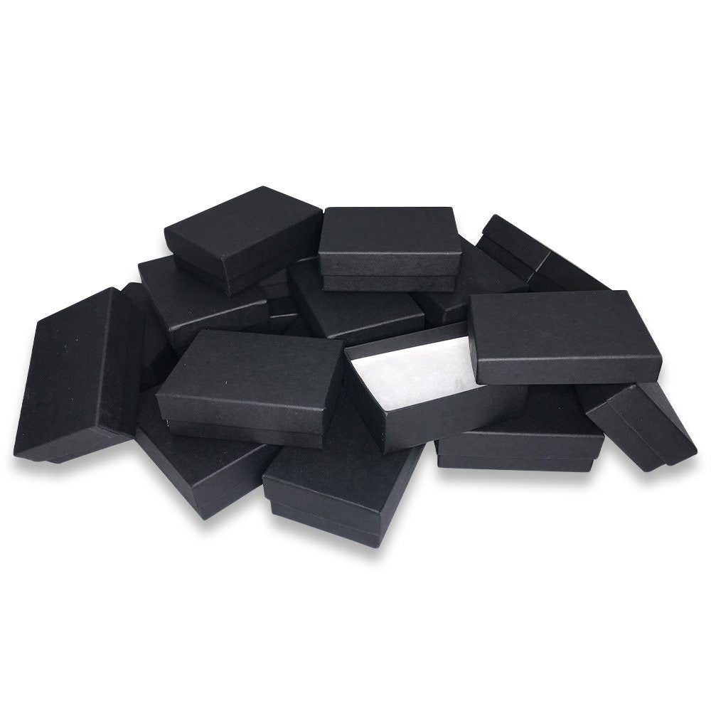 N'icePackaging - Black-Kraft Cotton Filled Gift Boxes - Size 3" x 2 1/8" x 1" - USA Made - Sales/Gifts/Storage - N'icePackaging