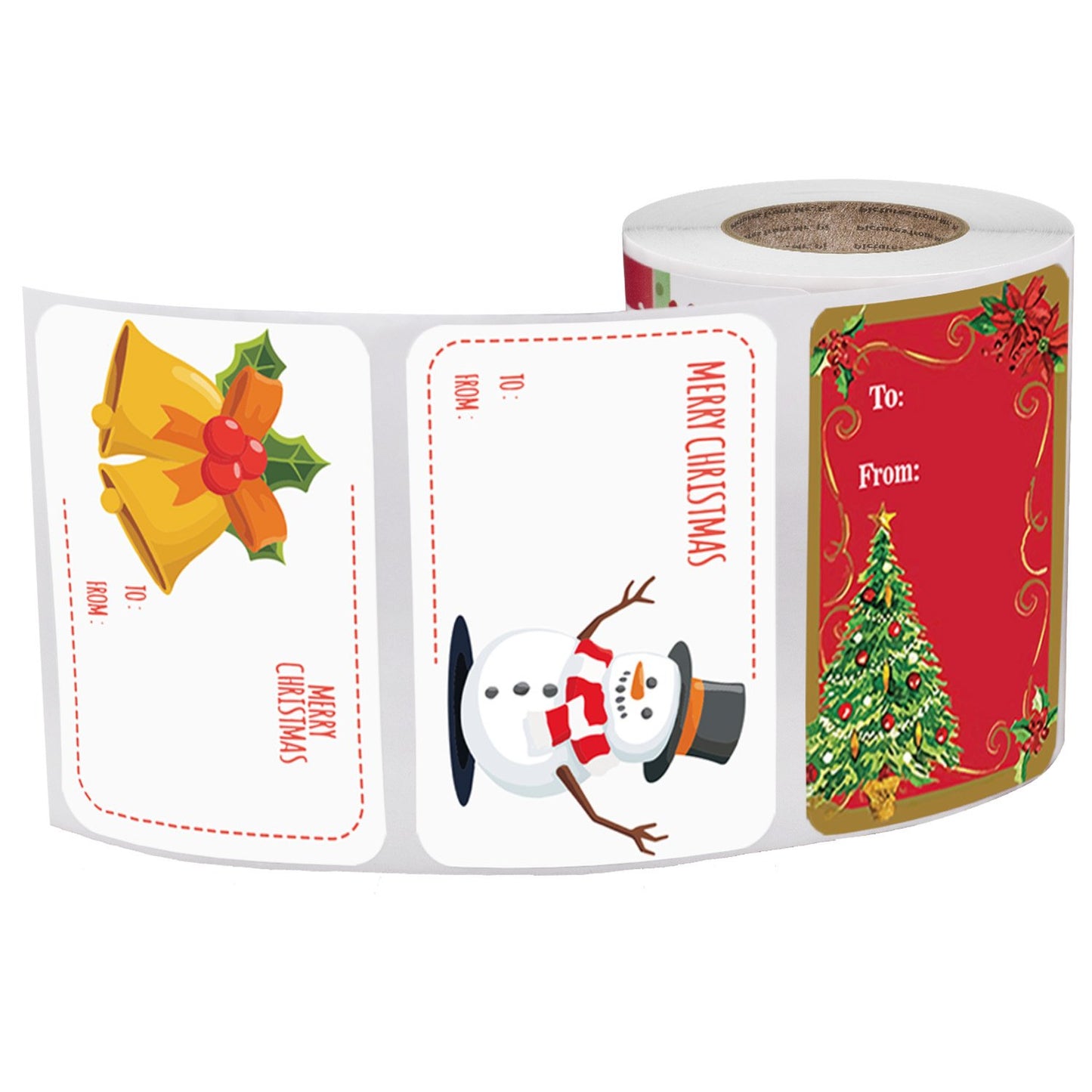 500 Qty – 3x2 inch Assorted (6 Styles) Christmas Stickers/Gift Labels – Self-Adhesive – for Decoration/Gifts/Parties/Envelopes/Wrapping/Cards (X-Mas Characters)