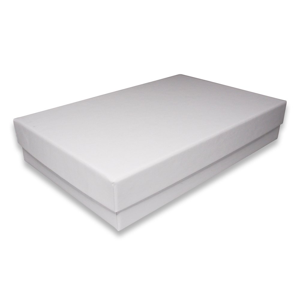 N'icePackaging - Matte-White Kraft Cotton Filled Gift Boxes - Size 5 7/16" x 3 1/2" x 1" - USA Made - Stampable -Holidays/Birthdays/Sales/Storage/Display/Travel