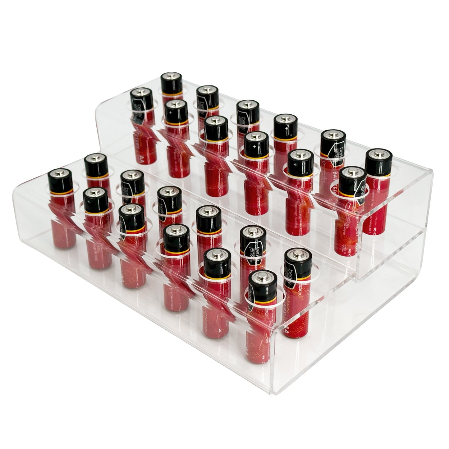 N N’icePackaging – 24 Slot (Square Hole) Acrylic Lipstick Display and Makeup Holder – 8” x 5 1/2” x 2 7/8” – For Sales / Showcase / Storage / Organization / Home / Office (Square Slots)