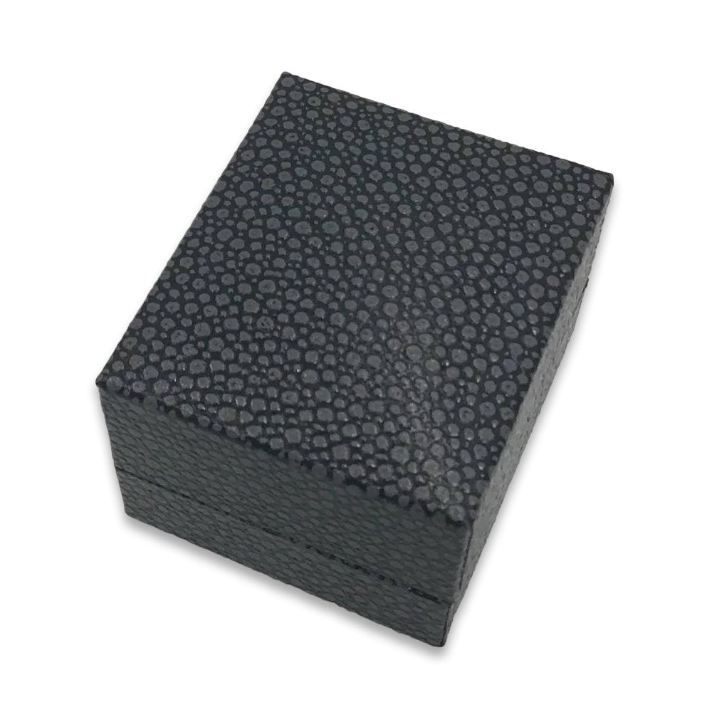 Grey Shagreen Embossed Jewelry Box w/ Matte-Black Packer Box