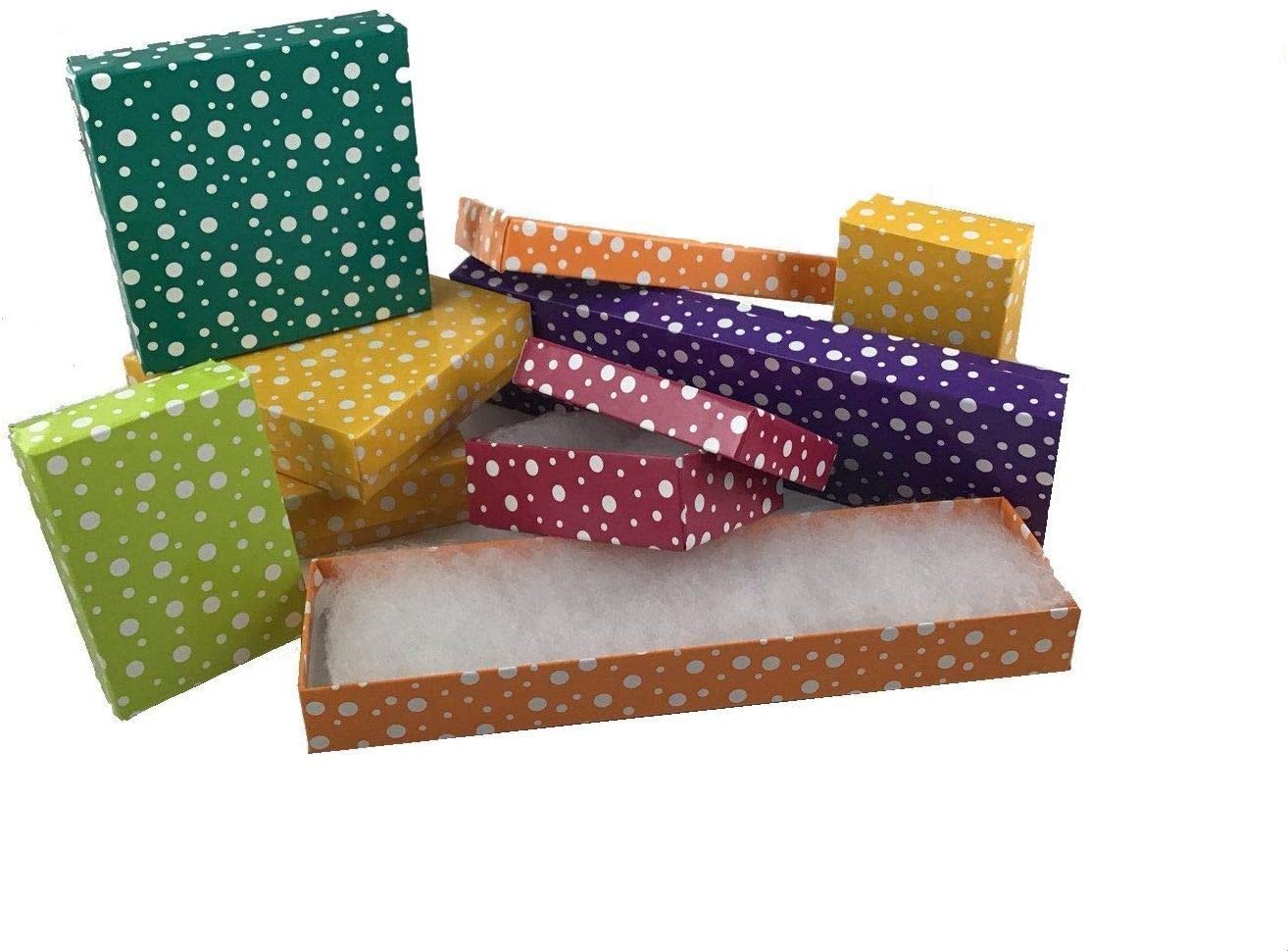 Polka Dot Pattern Cotton Filled Jewelry Boxes