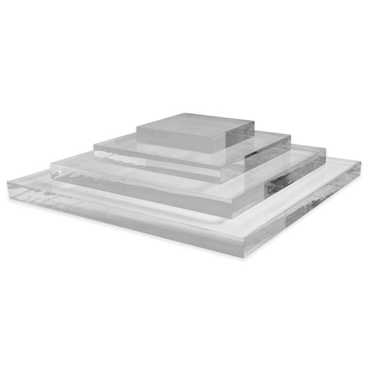 N’icePackaging – 4-Piece Acrylic Block Display Set – 5/8” Thick – For Collectibles / Merchandise / Jewelry / Centerpieces / Figurines – includes 3”, 5”, 7”, 9” blocks
