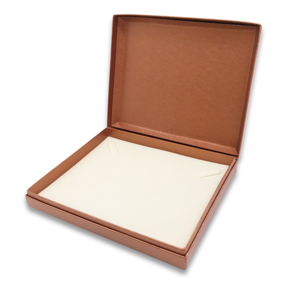 N'icePackaging - 3 Qty - Pre-Wrapped Paper Jewelry Gift Box with Pre-Folded Bow-Tie Sleeve and Velvet Insert (Copper OR Silver)