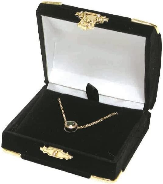 N'icePackaging - 1 Qty Elegant 2-Piece Ivory Pinstripe Pendant Jewelry Gift Box w/ Cream Insert a pre-affixed Light Golden Ribbon