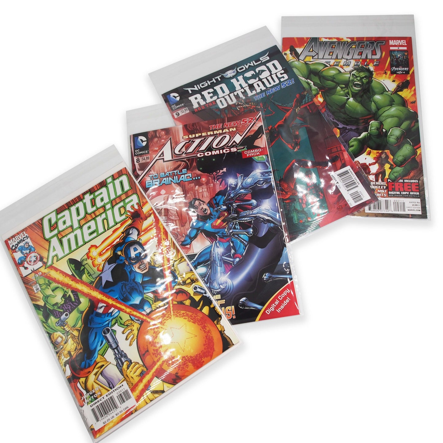 100 Qty Protective Comic Book Sleeves - Super Clear OPP - 7.2" x 10" - Reinforced Knurling Edges