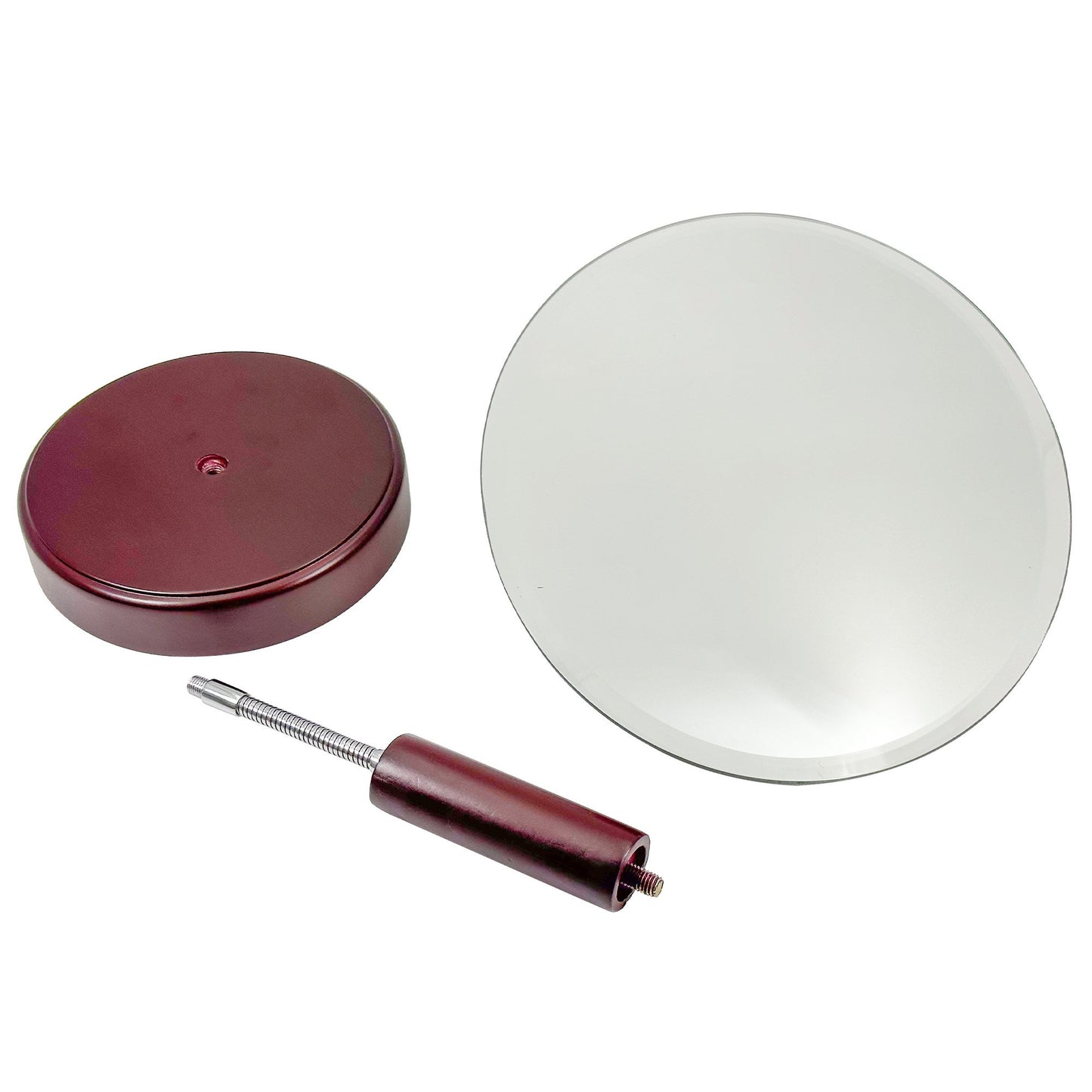 Adjustable Oval Mirror – 14.5” High – Faux Rosewood Base.