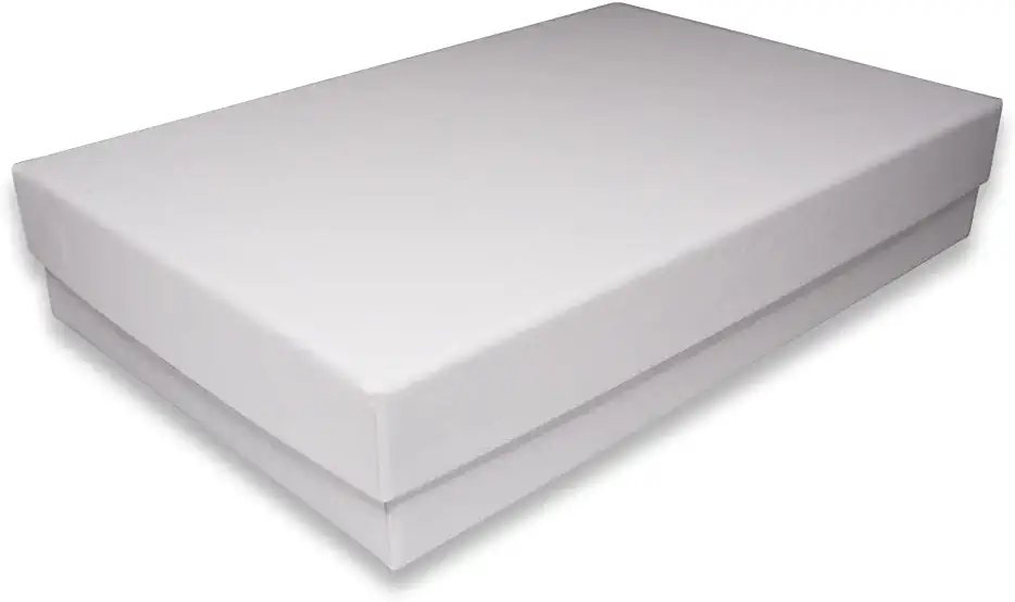 N'icePackaging - Matte-White Kraft Cotton Filled Gift Boxes - Size 5 7/16" x 3 1/2" x 1" - USA Made - Stampable -Holidays/Birthdays/Sales/Storage/Display/Travel