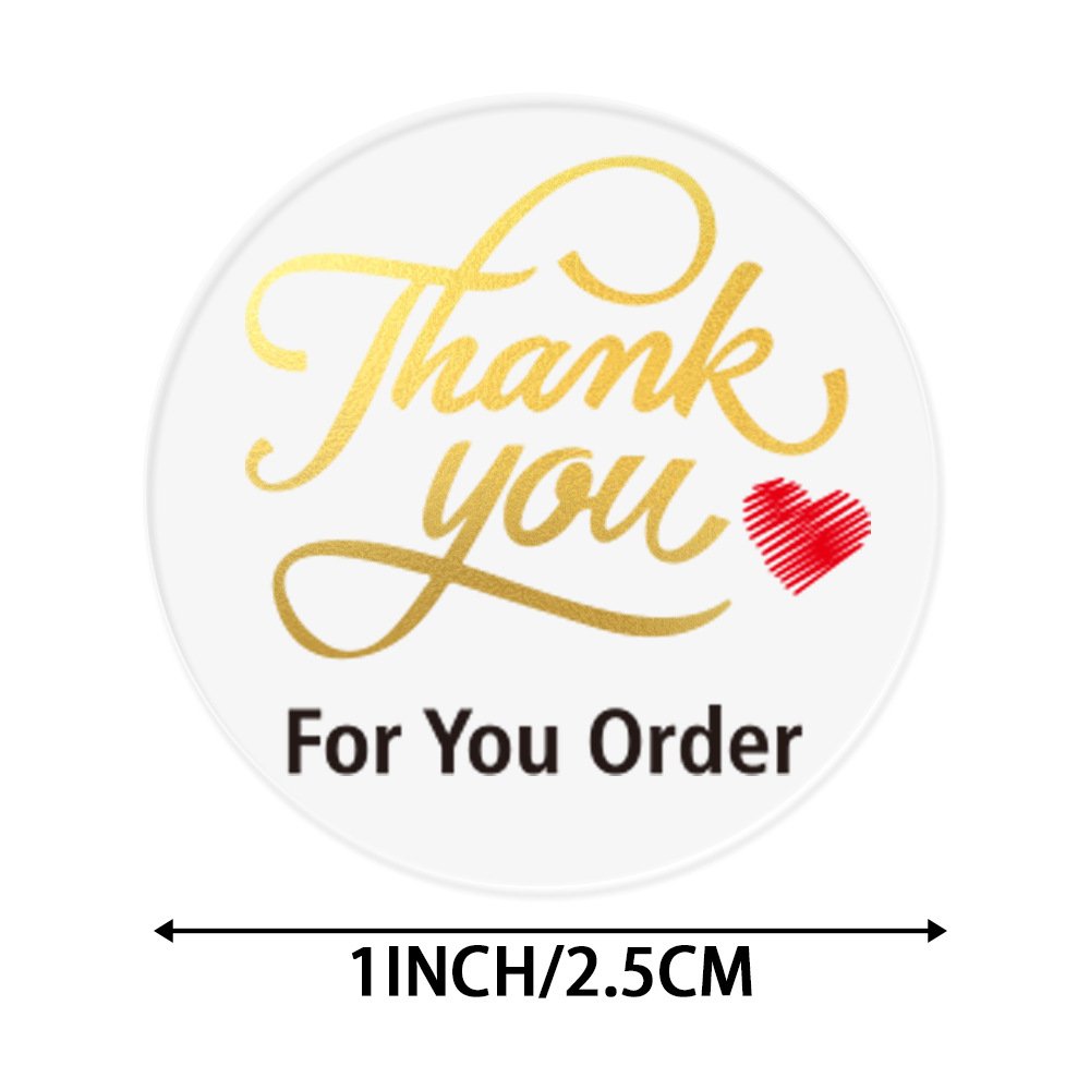 N’icePackaging – 500 Qty – 1 inch - Thank You for Your Order – Self-Adhesive – for Decoration/Sales/Branding/Envelopes