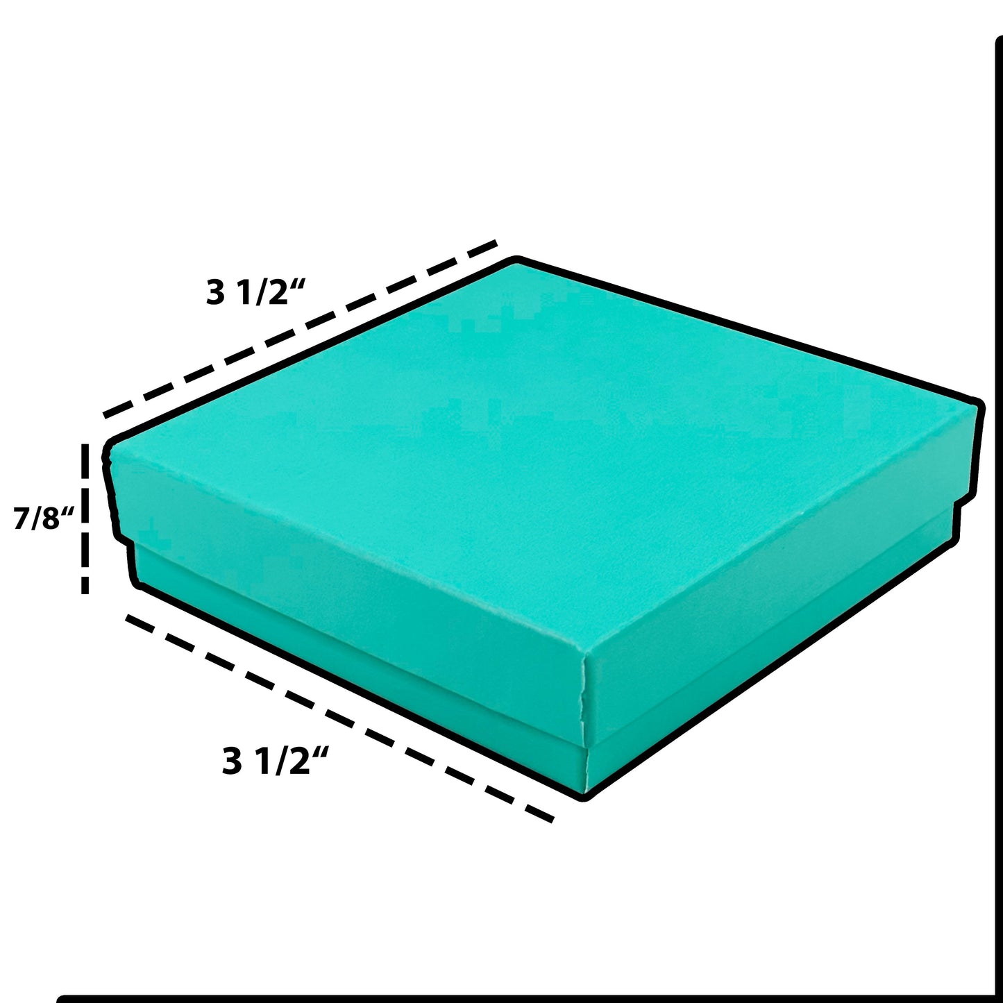 N’icePackaging – 100 Qty - Aqua Blue Cotton Filled Gift Boxes - Size 3 1/2" x 3 1/2" x 7/8" - USA Made - Holidays/Birthdays/Sales/Storage/Display/Travel