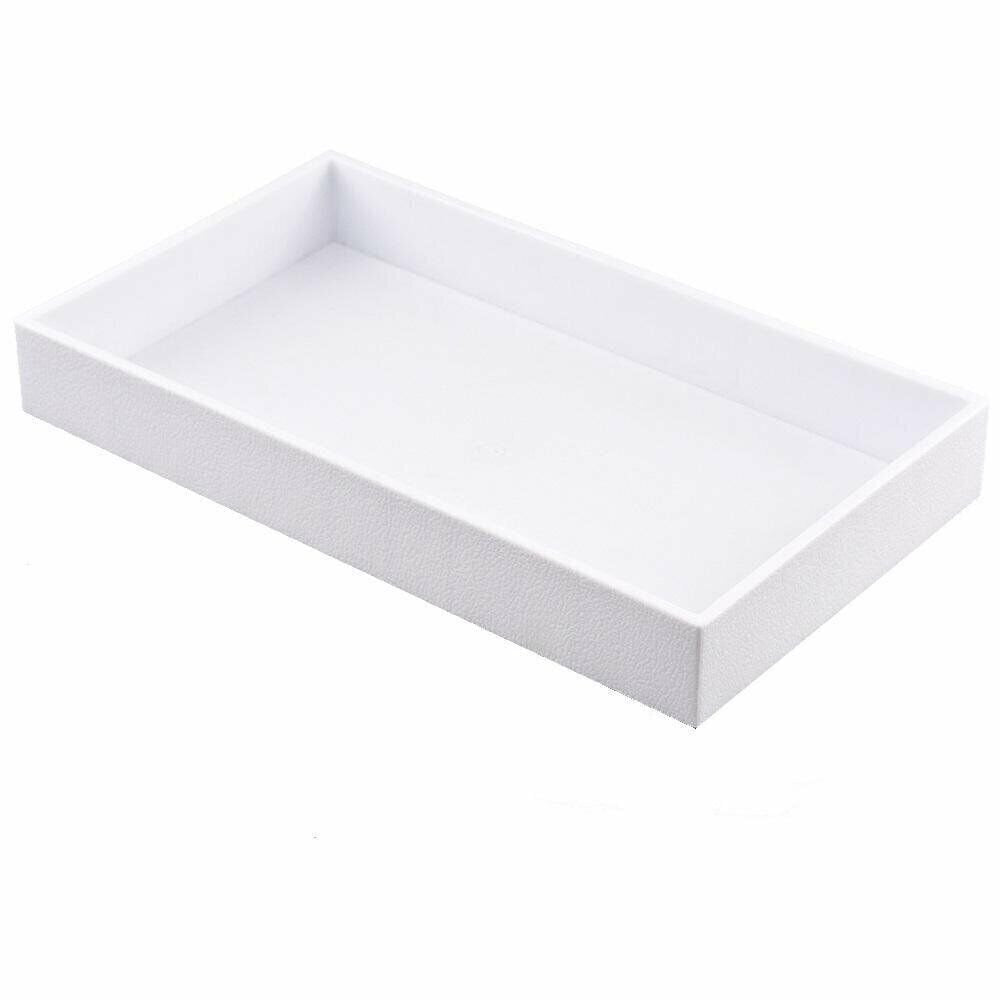 1 1/2" Deep Standard White Utility Trays - 14 3/4'' x 8 1/4'' x 1 1/2''H