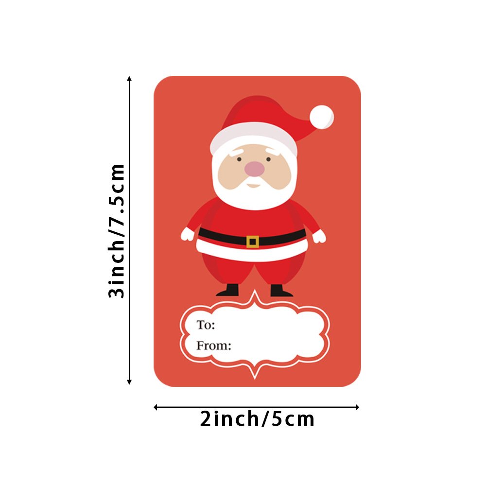 500 Qty – 3x2 inch Assorted (6 Styles) Christmas Stickers/Gift Labels – Self-Adhesive – for Decoration/Gifts/Parties/Envelopes/Wrapping/Cards (X-Mas Characters)