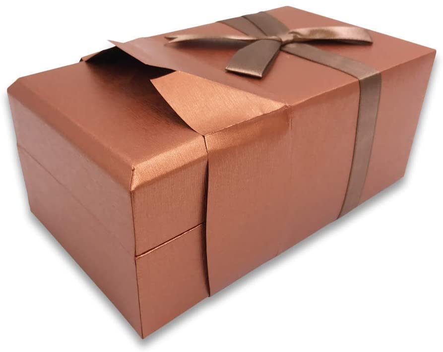 N'icePackaging - 1 Qty - Pre-Wrapped Paper Jewelry Gift Box with Pre-Folded Bow-Tie Sleeve and Velvet Insert
