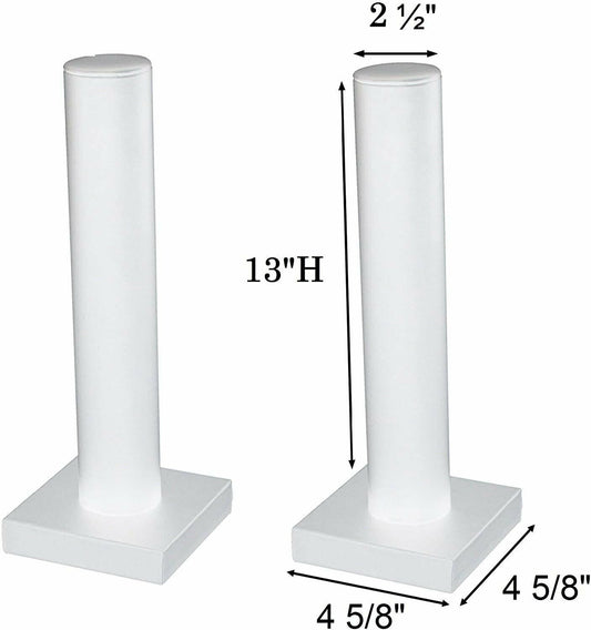 White Leatherette Bracelet, Stretchie, Bangle, Watch Jewelry Display Tower