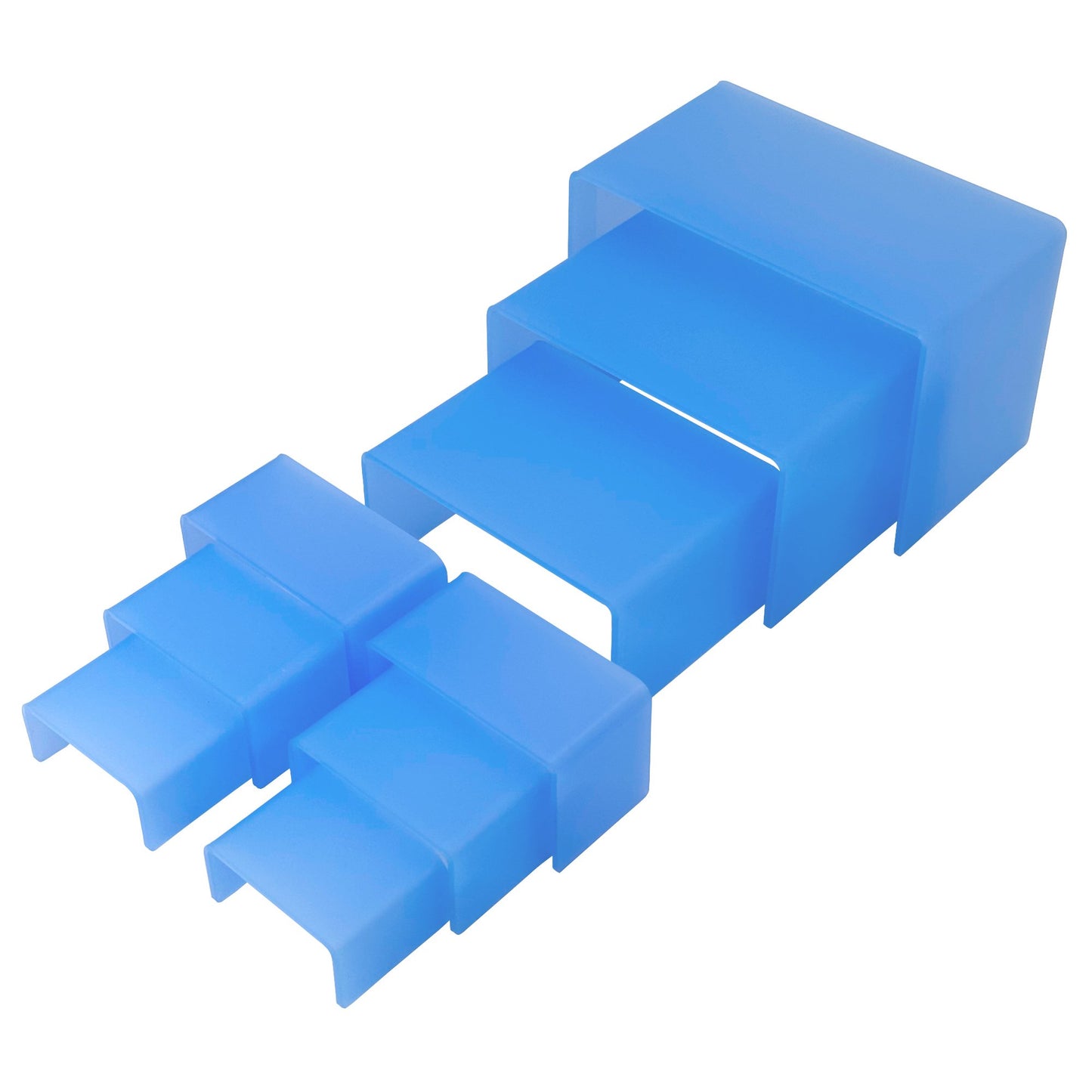 9 Piece Glacier-Blue Frosted Riser Display Set
