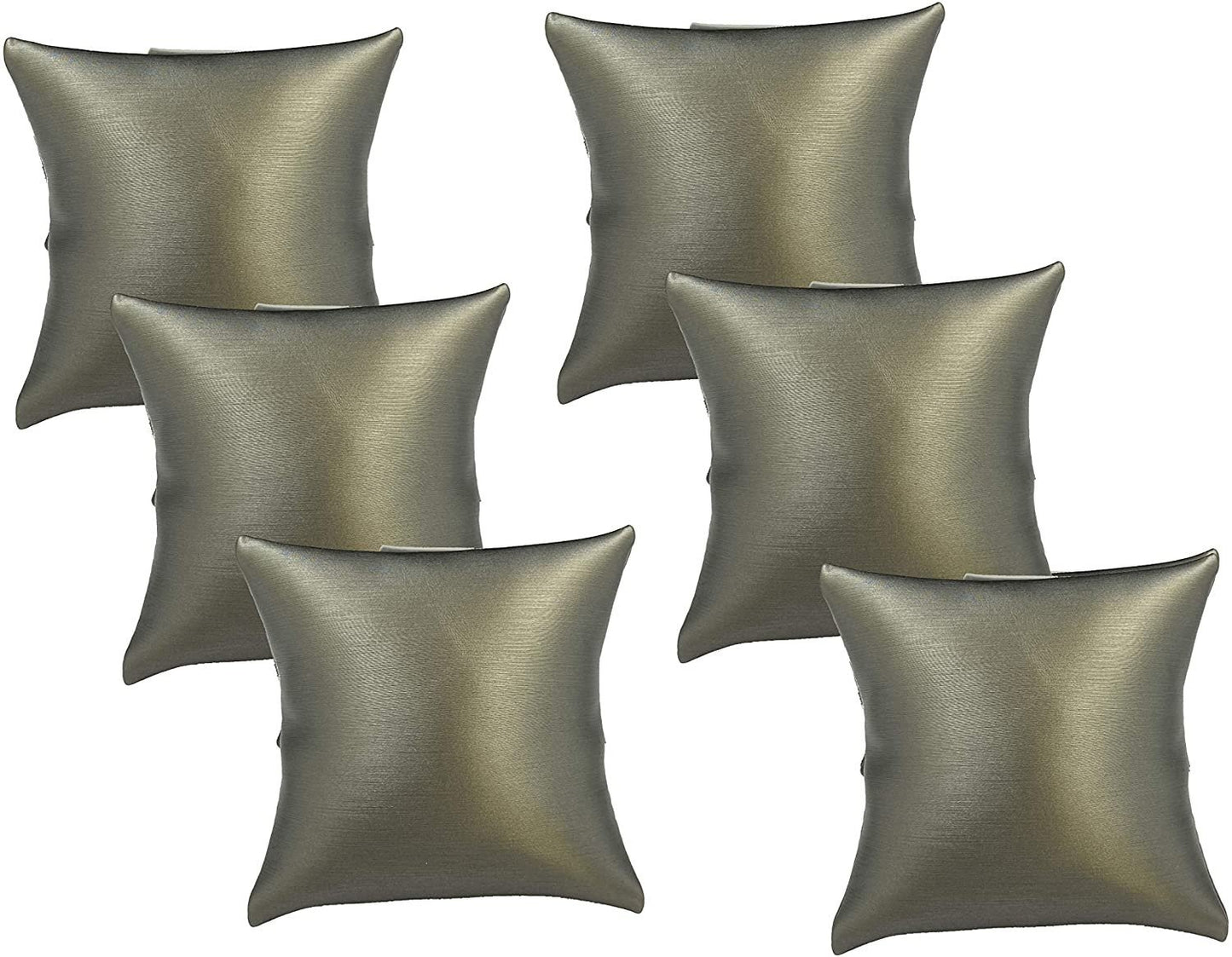 N'icePackaging 6 Qty - 4" x 4" Faux Leather Gun-Metal Grey Watch/Bangle Pillow Display -for Sales/Merchandise/Crafts/Storage/Display