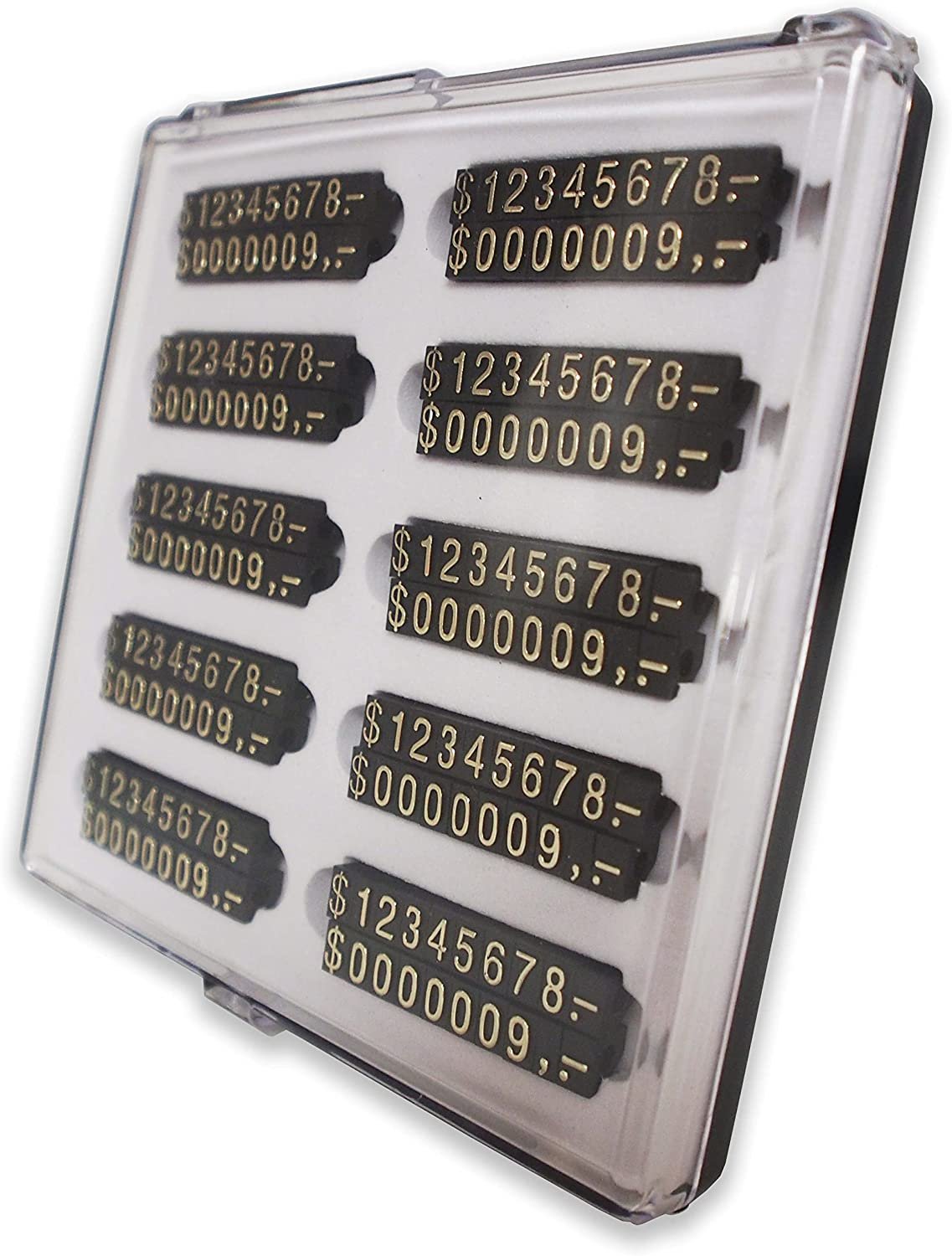 N’icePackaging – 200 Qty Goldtone Jewelry Pricing Cube Set - Small Angled Pricing Block Kit with Full Number Count & Monetary Marks – For Sales and Displays