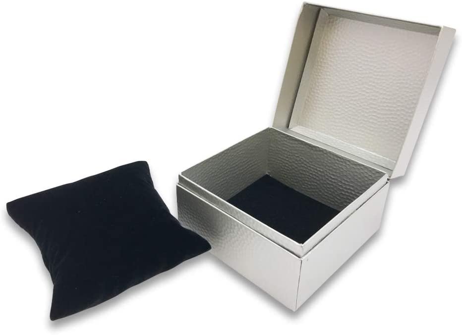 N'icePackaging - 3 Qty - Pre-Wrapped Paper Jewelry Gift Box with Pre-Folded Bow-Tie Sleeve and Velvet Insert (Copper OR Silver)