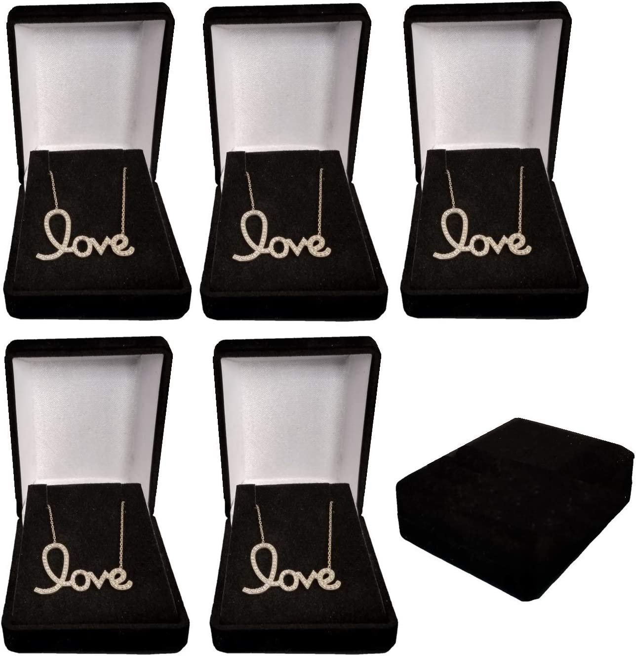 N'icePackaging - 1 Qty Elegant 2-Piece Ivory Pinstripe Pendant Jewelry Gift Box w/ Cream Insert a pre-affixed Light Golden Ribbon