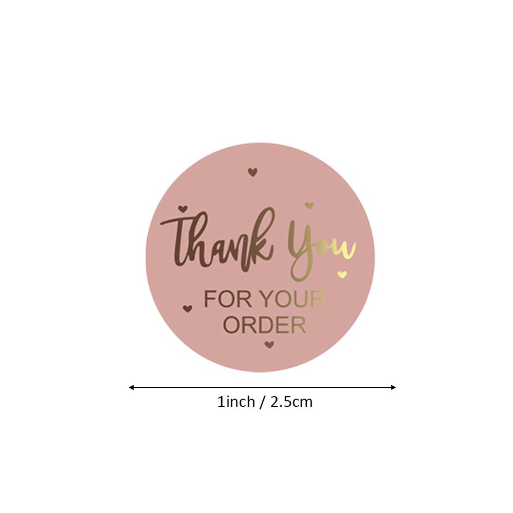 N’icePackaging – 500 Qty – 1 inch - Thank You for Your Order – Self-Adhesive – for Decoration/Sales/Branding/Envelopes