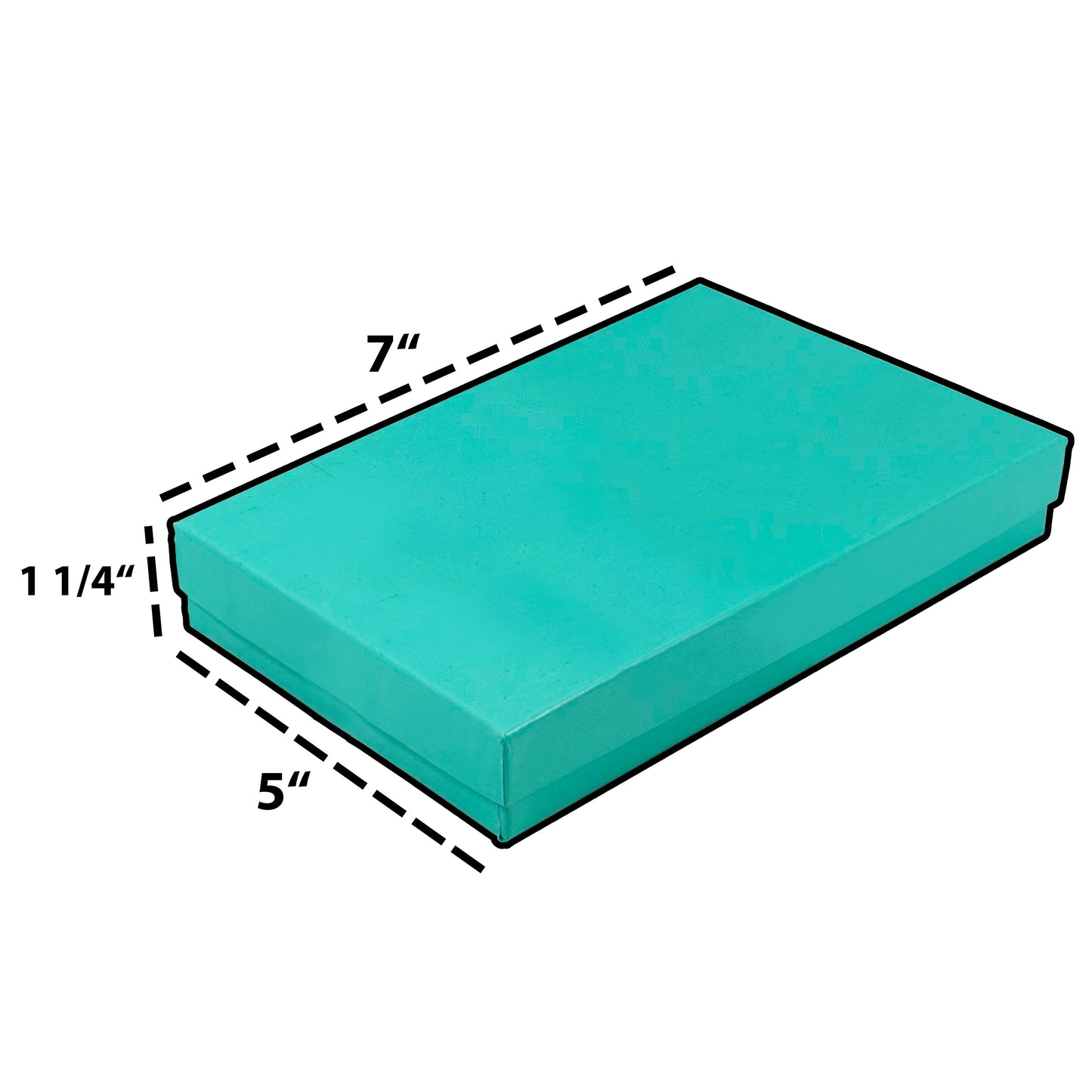 N’icePackaging – 100 Qty - Aqua Blue Cotton Filled Gift Boxes - Size 7" x 5" x 1 1/4" - USA Made - Holidays/Birthdays/Sales/Storage/Display/Travel
