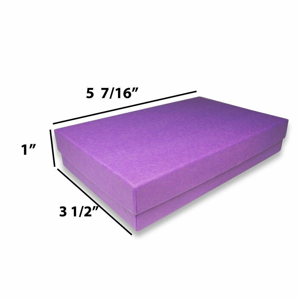 N'icePackaging - Royal-Purple Kraft Cotton Filled Gift Boxes - Size 5 7/16" x 3 1/2" x 1" - USA