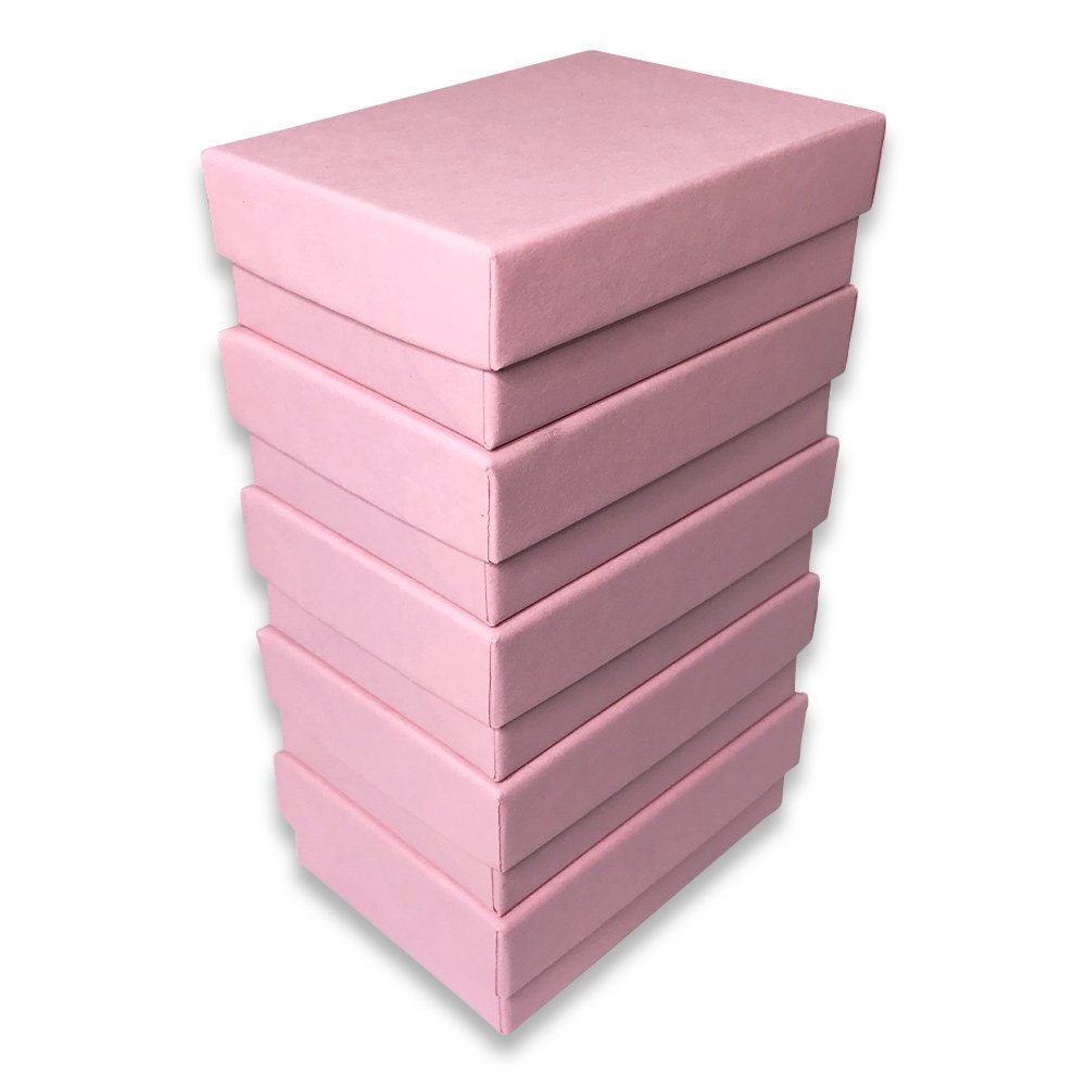 N'icePackaging - USA Manufactured Light Sunset-Pink Cotton Filled Gift Boxes - Size 3" x 2 1/8" x 1"