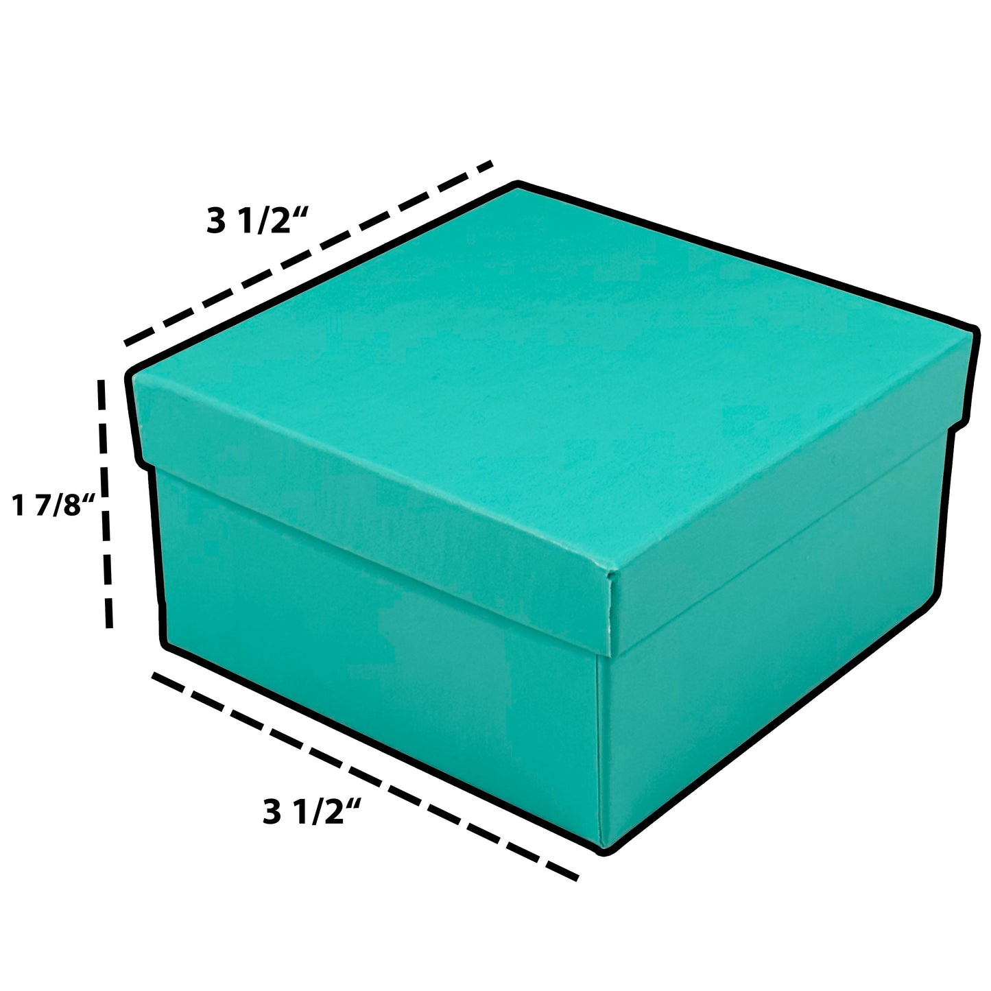 N’icePackaging – Aqua Blue Cotton Filled Gift Boxes - Size 3 1/2" x 3 1/2" x 1 7/8" - USA Made - Holidays/Birthdays/Sales/Storage/Display/Travel (10 Qty)