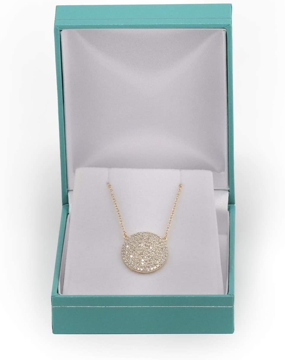 N'icePackaging - 1 Qty Elegant 2-Piece Ivory Pinstripe Pendant Jewelry Gift Box w/ Cream Insert a pre-affixed Light Golden Ribbon