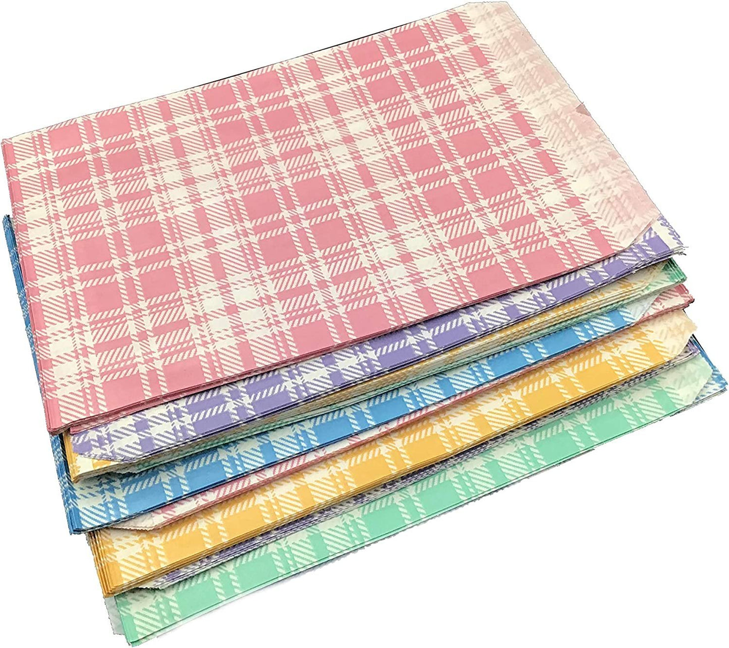 Decorative Mixed Plaid Pattern Flat Paper Gift Bags - Gifts/promotions/treats