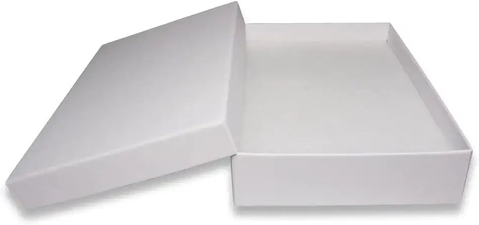 N'icePackaging - Matte-White Kraft Cotton Filled Gift Boxes - Size 5 7/16" x 3 1/2" x 1" - USA Made - Stampable -Holidays/Birthdays/Sales/Storage/Display/Travel