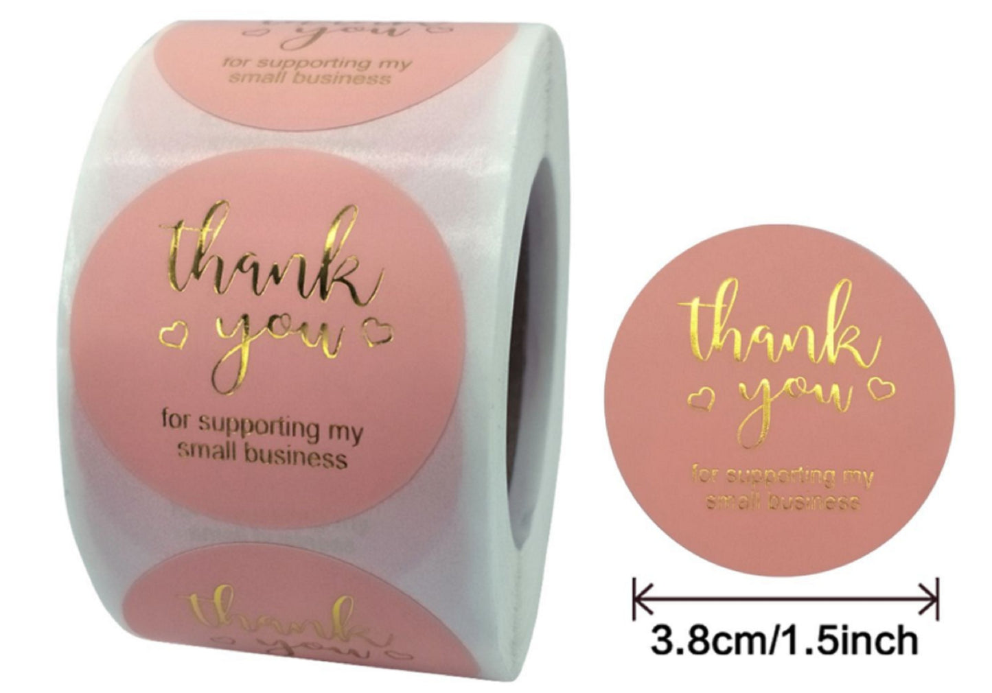 N’icePackaging – 500 Qty – 1.5 inch Thank You for Supporting My Small Business Stickers – Self-Adhesive – for Decoration/Sales/Branding/Envelopes