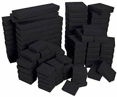 Mixed Matte Black Cotton Filled Gift Boxes for Gifts and Jewelry