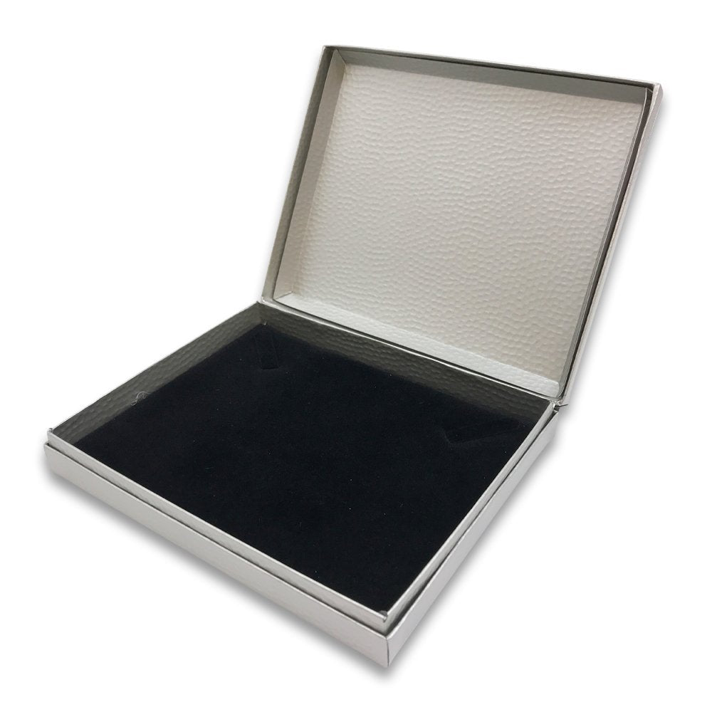 N'icePackaging - 3 Qty - Pre-Wrapped Paper Jewelry Gift Box with Pre-Folded Bow-Tie Sleeve and Velvet Insert (Copper OR Silver)